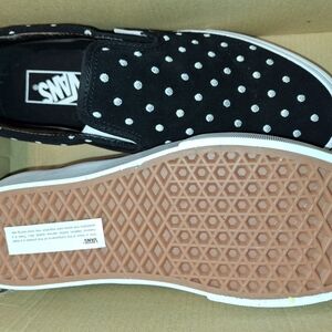 Vans Black and White Polka Dot Slip-On Shoes